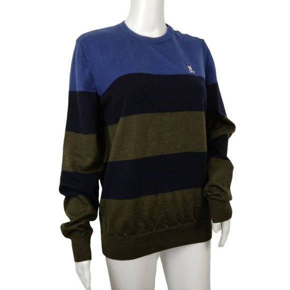 Psycho Bunny 100% Merino Wool Pullover Sweater Women's Size Medium Crew Neck - Picture 3 of 8